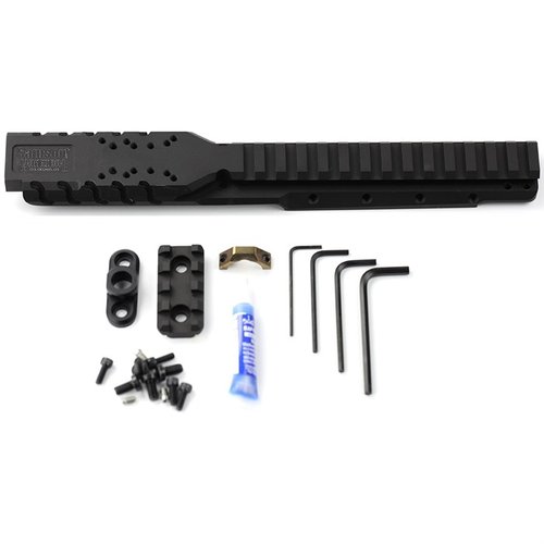 Il Hannibal Rail per Ruger® Mini-14® e Mini Thirty® consente un montaggio diretto di micro red dot, sostituisce il handguard originale e offre opzioni di accessori.