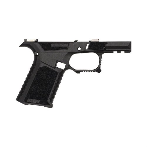 Il telaio SCT 43X offre ergonomia avanzata, grip testurizzato, mag well flared e compatibilità con Glock 43X e 48, per costruire pistole personalizzate.
