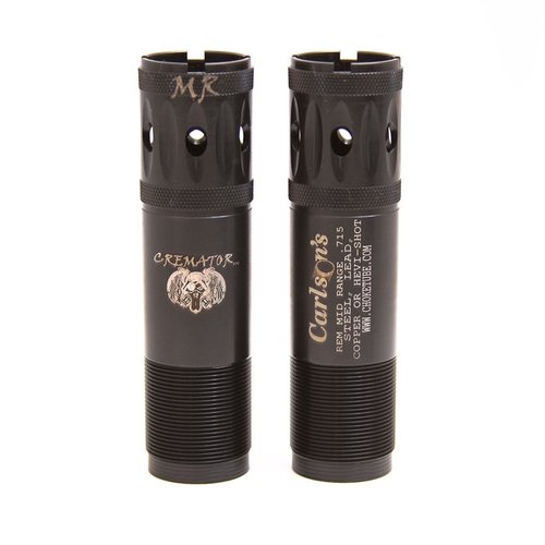 I tubi di strozzatura Carlson’s Cremator® offrono la tecnologia Triple Shot per una transizione graduale, riduzione della deformazione dei pallini e modelli più densi.