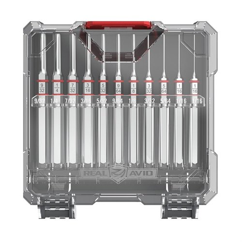 Il set di punte Accu-Punch da 11 pezzi è realizzato in acciaio temprato con rivestimento in nichel, offre controllo preciso grazie al manico esagonale e agli O-ring in gomma.