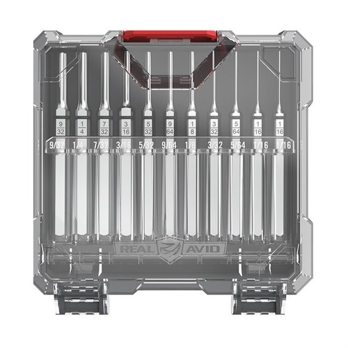 Il set di punte Accu-Punch 11 pezzi è realizzato in acciaio temprato con finitura nichelata, offre controllo preciso grazie al manico esagonale e agli O-ring in gomma.