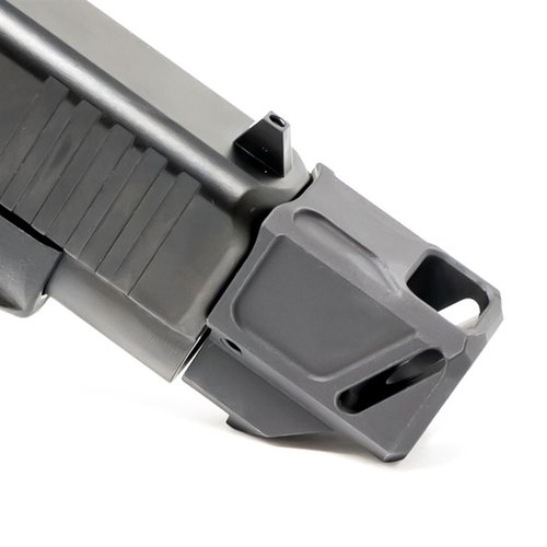 Il compensatore Faxon Firearms per Glock® 43X/48 riduce il rinculo e migliora la coerenza, grazie al design angolato dei porti e alla costruzione in alluminio anodizzato.