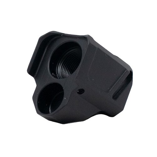 Il compensatore Faxon EXOS-553 per Glock® Gen 5 migliora la consistenza, riduce il rinculo e il movimento della bocca grazie al design dei porti angolati.
