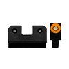 Le XS R3D Night Sights offrono un sistema tritio 3-dot per visibilità ottimale, disponibili in arancione o verde, perfette per condizioni di luce variabili.