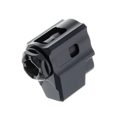 Il compensatore T-COMP per Glock 43/43X/48 riduce il rinculo e l'innalzamento della volata, garantendo un rapido riacquisizione del bersaglio senza modifiche.