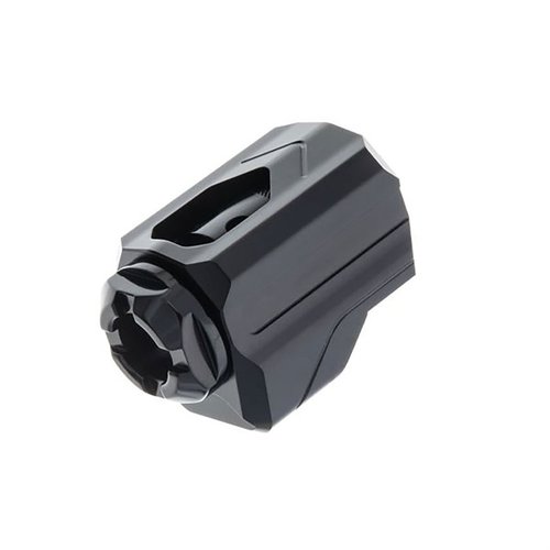 Il compensatore Uni-Comp di Tyrant CNC riduce il rinculo e l'innalzamento della volata, si adatta a qualsiasi canna 9mm ½-28 senza modifiche e si installa in pochi secondi.