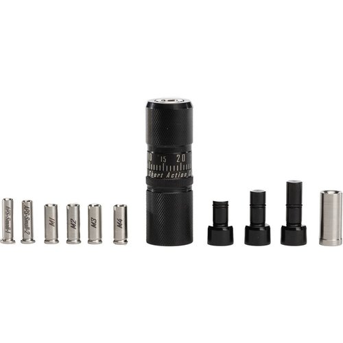 L'INFINITY APS DIE è l'unico die di caricamento necessario, con 6 steli di caricamento e 2 sleeve di centraggio per cartucce da 223 a 338 Lapua Magnum.