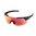 DEFIANT EYEWEAR montatura nera e lente grigia polarizzata con specchio rosso