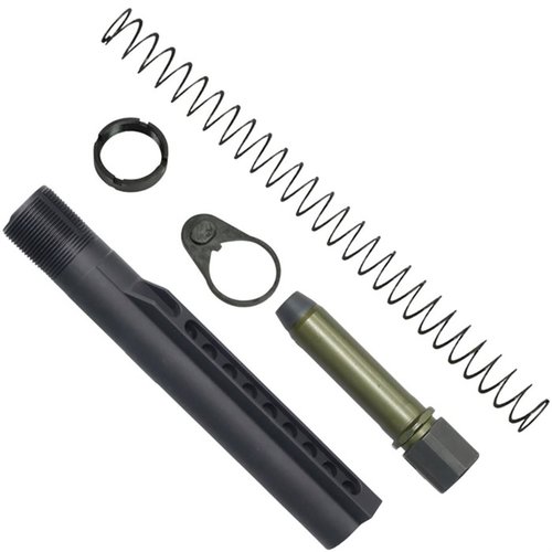 Il kit K-SPEC AR-15 A5 è progettato per assorbire il rinculo e ridurre l'innalzamento del muso, includendo un buffer H1 da 4,7oz, molla flatwire e tubo buffer A5.