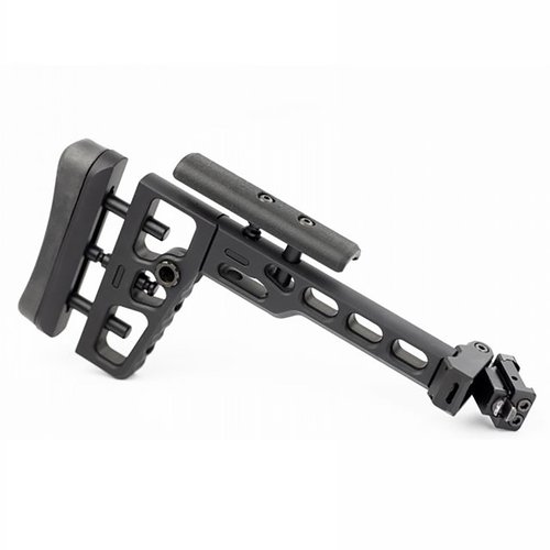 Il S.A.S. Tactical Folding Stock con Picatinny Adapter offre una maggiore versatilità e compattezza, migliorando la manovrabilità e la stabilità della tua arma.