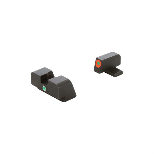 Il set di mirini i-DOT TRITIUM AMERIGLO per FN High Power offre un allineamento verticale rapido con tritio verde e contorni arancioni per una visione ottimale.