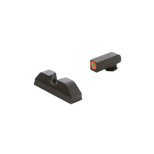 Le mire AMERIGLO® Protector offrono un'acquisizione rapida del mirino anteriore, tritio illuminato e una finitura nera per ridurre il riverbero, ideali per la difesa personale.