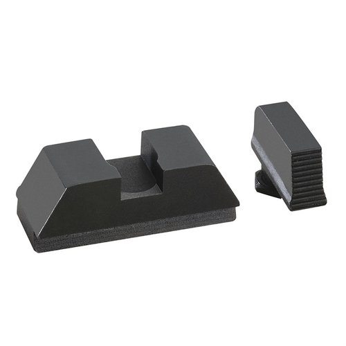 Il set di mire AMERIGLO® 1L offre un'immagine di mira co-witness elevata per ottiche red dot montate su slide Glock MOS, con stile serrato e finitura nera.