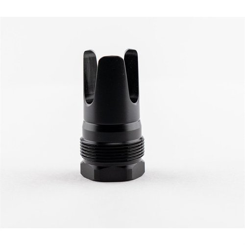 FHD Flash Hider 1/2-28 con finitura Black Nitride, compatibile con Atlas e Plan B, offre una tenuta migliore e una facile installazione grazie ai suoi ampi piani di serraggio.