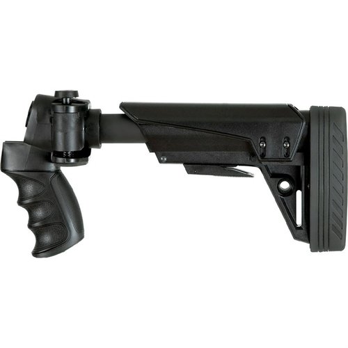 Il calcio STRIKEFORCE GEN2 offre regolazioni fluide, assorbimento del rinculo e design pieghevole, compatibile con diversi modelli di fucili a pompa.