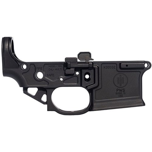 Il ricevitore inferiore MK1 MOD 2-M di PWS è realizzato in alluminio forgiato 7075-T651, anodizzato nero, compatibile AR-15 e include parti proprietarie.