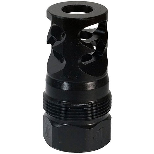 Il compensatore PWS FRC 308 calibro riduce il rinculo e il flash, migliorando il controllo e la precisione, ideale per l'uso con soppressori.