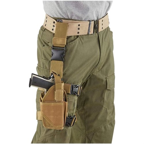 L'holster Drop Leg Cactus Jack è completamente regolabile, con costruzione in 600 Denier, attacco rapido e compatibile con Glock 17, Beretta 92 e 1911.