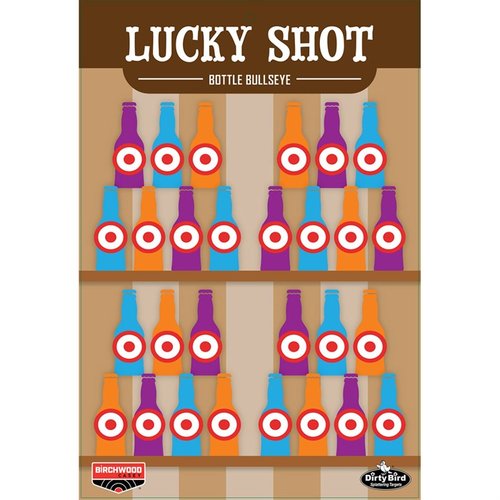 I bersagli DIRTY BIRD LUCKY SHOT BOTTLES 12 x 18" offrono un intenso splatter per un contrasto superiore, ideali per tutte le tipologie di tiro con pistola, confezione da 6.