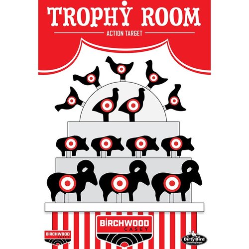 I bersagli DIRTY BIRD TROPHY ROOM 12 x 18" offrono un'intensa esplosione per un contrasto superiore, ideali per tutte le tipologie di tiro con pistola.