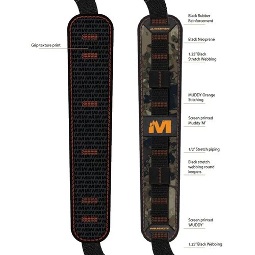 La SUMMIT RIDGE™ FLEXIBLE COMFORT SLING offre comfort e durata grazie al neoprene, riduce il peso sulle spalle, è regolabile e include portascatolette.