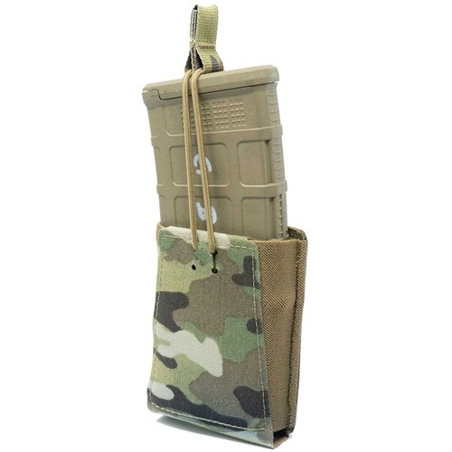 La tasca per caricatori GBRS Group 5.56 NATO offre compatibilità MOLLE, ritenzione bungee regolabile e materiali resistenti per un'estrazione fluida e sicura.