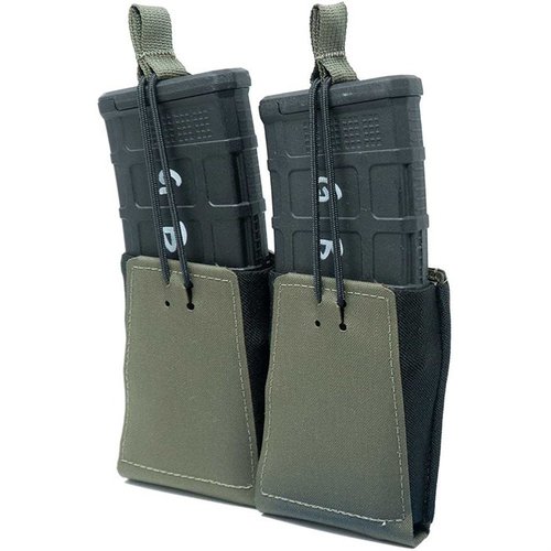 La doppia tasca per caricatori GBRS Group offre compatibilità MOLLE, ritenzione bungee regolabile e materiali di alta qualità per un'estrazione fluida e sicura.