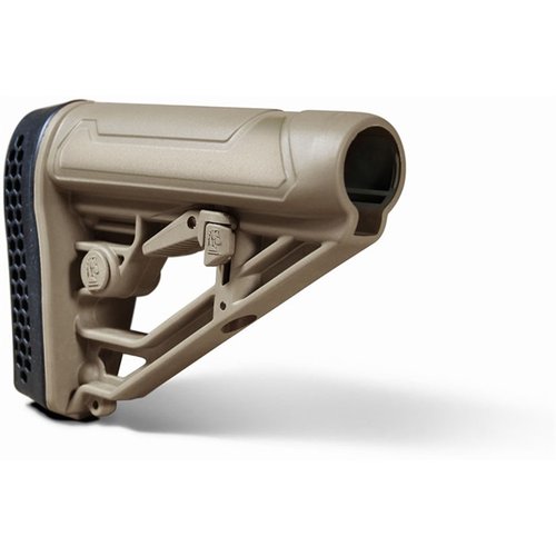 L'EX Performance Adjustable Stock offre un design avanzato, regolazione rapida della lunghezza, costruzione in polimero resistente e attacco QD integrato per un'ottima versatilità.