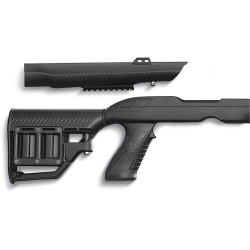 Il Tac-Hammer RM4 Takedown Stock per Ruger 10/22 offre un design compatto, una rail Stowaway™ nascosta, e un calcio regolabile per prestazioni ottimali.