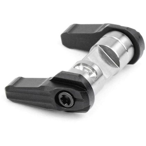 Selezionatore di sicurezza ambidestro Ascend per AR-15/AR-308, con leve intercambiabili e possibilità di scelta tra corsa a 50 o 90 gradi per un utilizzo ottimale.