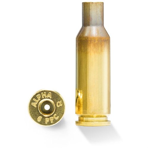 Il 6MM PPC BRASS di ALPHA MUNITIONS offre precisione eccezionale, durata superiore e viene fornito in confezioni protette da 100, ideale per le competizioni.