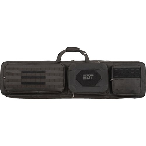 La custodia tattica 38" Double Suppressor offre protezione leggera per carabine, tasche esterne per accessori e una sacca resistente al calore per il soppressore.