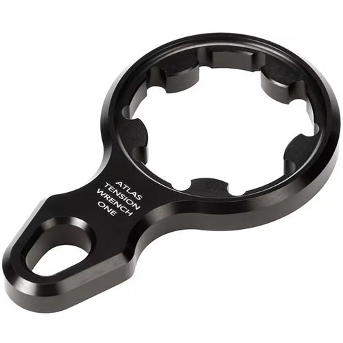 La chiave di tensione Atlas Pattern One per bipodi BT-10 V7 offre una costruzione in alluminio robusta, compatta e un'interfaccia a 5 linguette per regolazioni precise.