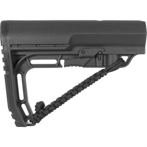 Il BATTLELINK MINIMALIST STOCK offre un design leggero e compatto, compatibile con tubi Mil-Spec, con una cinghia NRAT integrata per una maggiore stabilità.