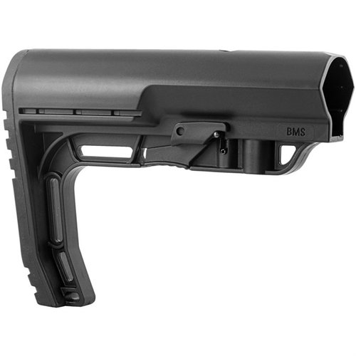 Il BATTLELINK MINIMALIST RIFLE STOCK è leggero (5.8oz), offre una rapida presentazione con un pad antiscivolo e supporta sling ambidestri per ogni esigenza.