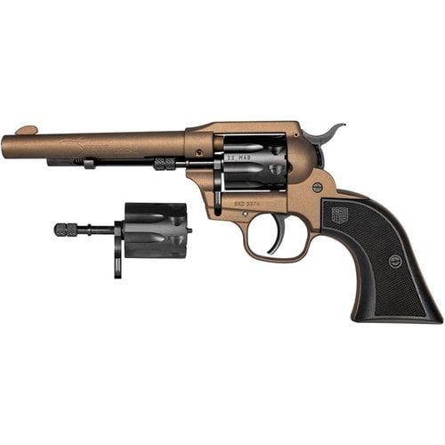 Il revolver DIAMONDBACK Sidekick 22LR/22Mag offre versatilità con cilindri estraibili da 9 colpi, azione singola e doppia, e un design maneggevole per tiro e difesa.