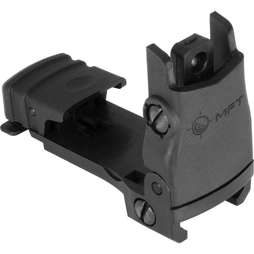 Mirino posteriore FLIP UP MISSION FIRST TACTICAL in polimero, design a basso profilo, protezione da detriti e impatti, regolazione della deriva e compatibilità con ottiche.