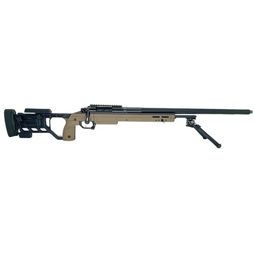 Il fucile a otturatore EXECUTIVE PRECISION .308 Winchester offre precisione, modularità e un sistema di cambio canna rapido, garantendo prestazioni eccezionali.