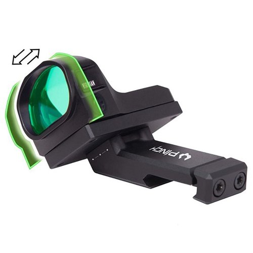 Il montaggio offset regolabile Viridian PINCH a 35° offre velocità, precisione e adattabilità, con tre posizioni selezionabili per ottiche secondarie.
