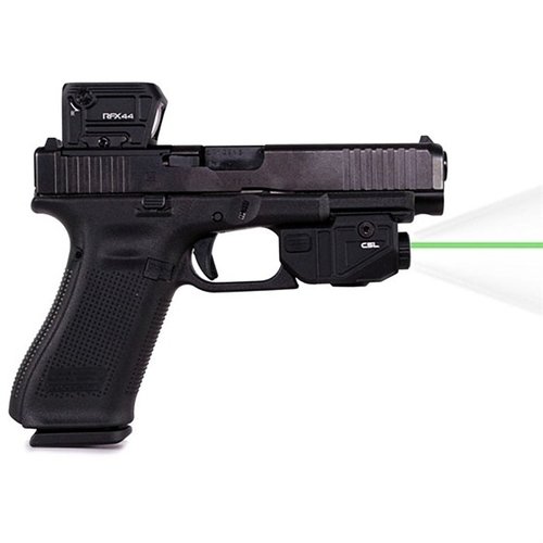Il C5L Custom di VIRIDIAN offre un laser <5mW, 580 Lumens, attivazione automatica e si adatta perfettamente a Glock 17/19/22/23, garantendo prestazioni ottimali.