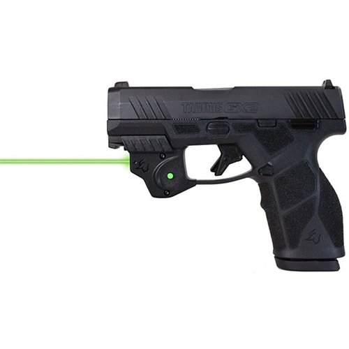 Il laser verde E SERIES™ di VIRIDIAN per Taurus GX2 offre installazione facile, attivazione ambidestra, 100 yard di precisione diurna e 1 miglio notturno.