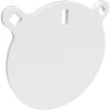 I bersagli rotondi AR500 3/8" di Birchwood Casey offrono un suono soddisfacente all'impatto, visibilità migliorata grazie alla vernice bianca e fori di montaggio compatibili.