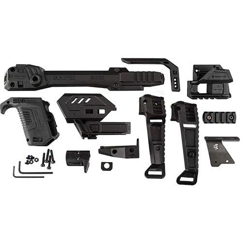 Il kit S-PRO stabilizer offre un sistema modulare per il tuo Hellcat, con stabilizzatore a molla, opzioni MLOK e compatibilità con ottiche montate sul carrello.
