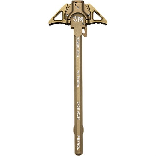 Il Deadlock Charging Handle Patrol per AR-15/M4 offre un sistema di bloccaggio duale, design ambidestro e una presa sicura, riducendo i malfunzionamenti.