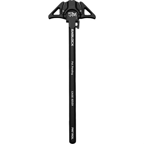 Il GASLOCK Charging Handle Patrol per AR-308/SR25 offre affidabilità, riduzione del gas, e un design dual-latch per operazioni ambidestre e durature.
