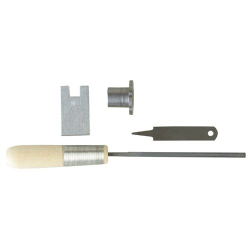 Il XACT FIT TOOL KIT di KART PRECISION BARREL include un blocco di posizionamento, bushing in acciaio, file Swiss e feeler gauge per un lavoro di precisione su più canne.