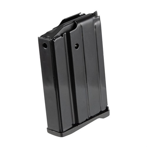 Il caricatore RUGER MINI-14 da 10 colpi in acciaio offre una durata eccezionale grazie al corpo in acciaio, al follower in nylon auto-lubrificante e alla finitura nera resistente.