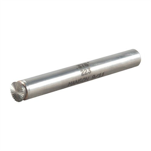 Il BOLT FACE TRUING TOOLS, .223 FACING BURR di MANSON PRECISION consente di tagliare il faccia del perno in modo preciso e veloce, risparmiando tempo e fatica.