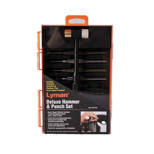 Set compatto di punte di varie dimensioni con martello, riposto in un blocco di legno per un accesso rapido; include un martello in ottone/nylon e punte in acciaio 4130.