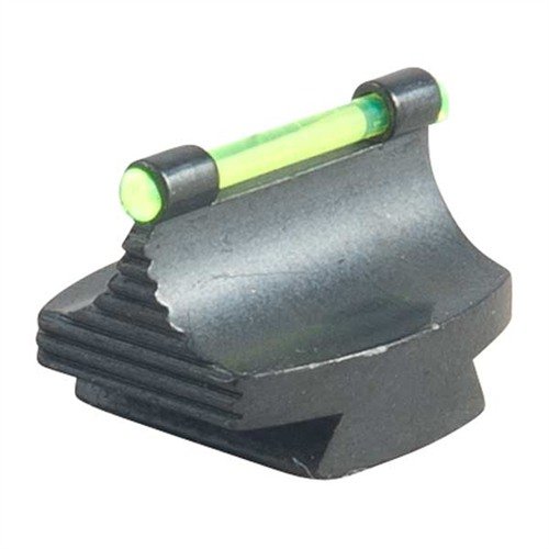 Mirini di precisione in acciaio blu per fucili, con design contornato e fibra ottica luminosa disponibile in arancione o verde per una visibilità ottimale.